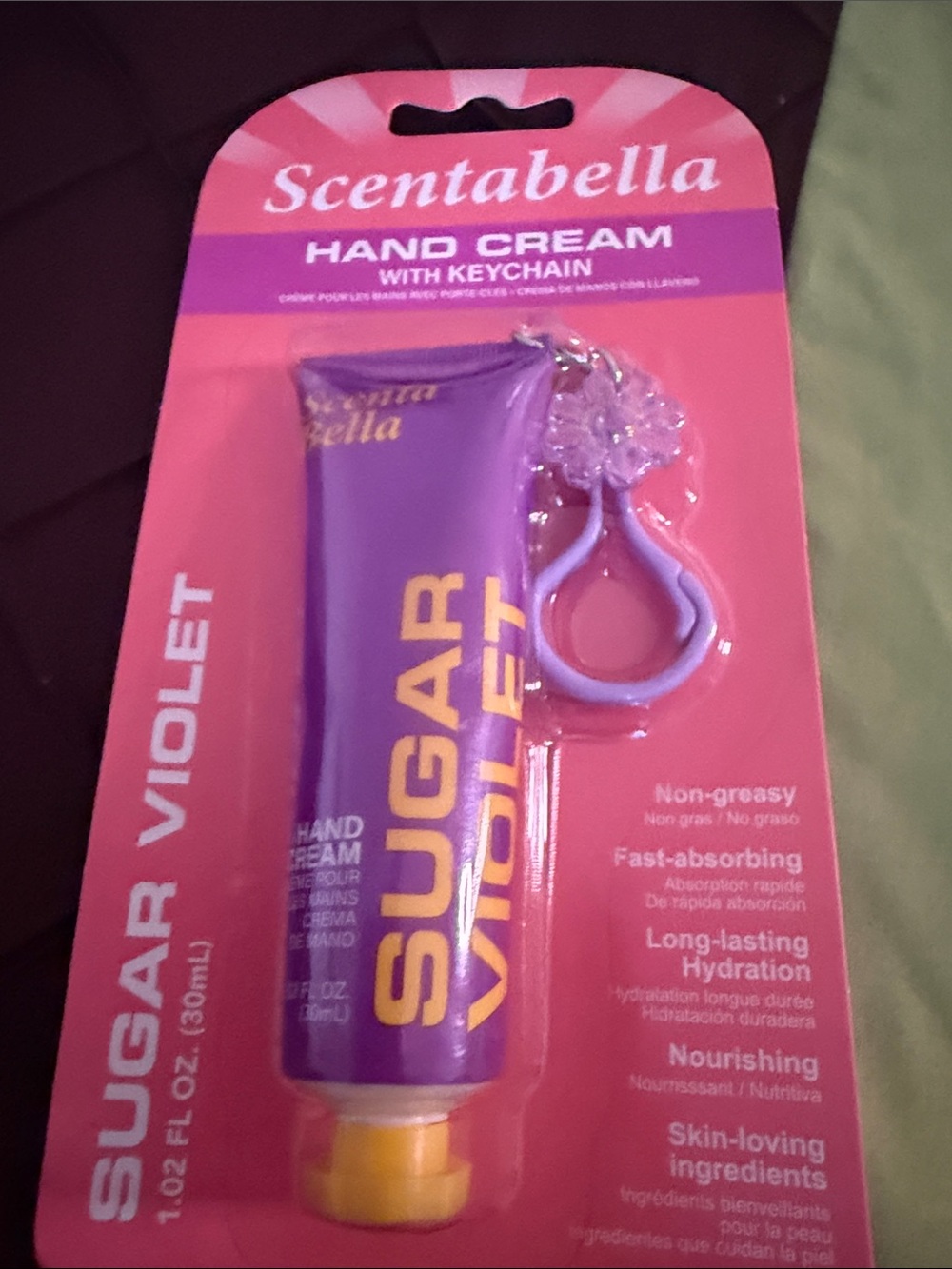 Abella Sugar Violet Hand Cream with Purple Keychain